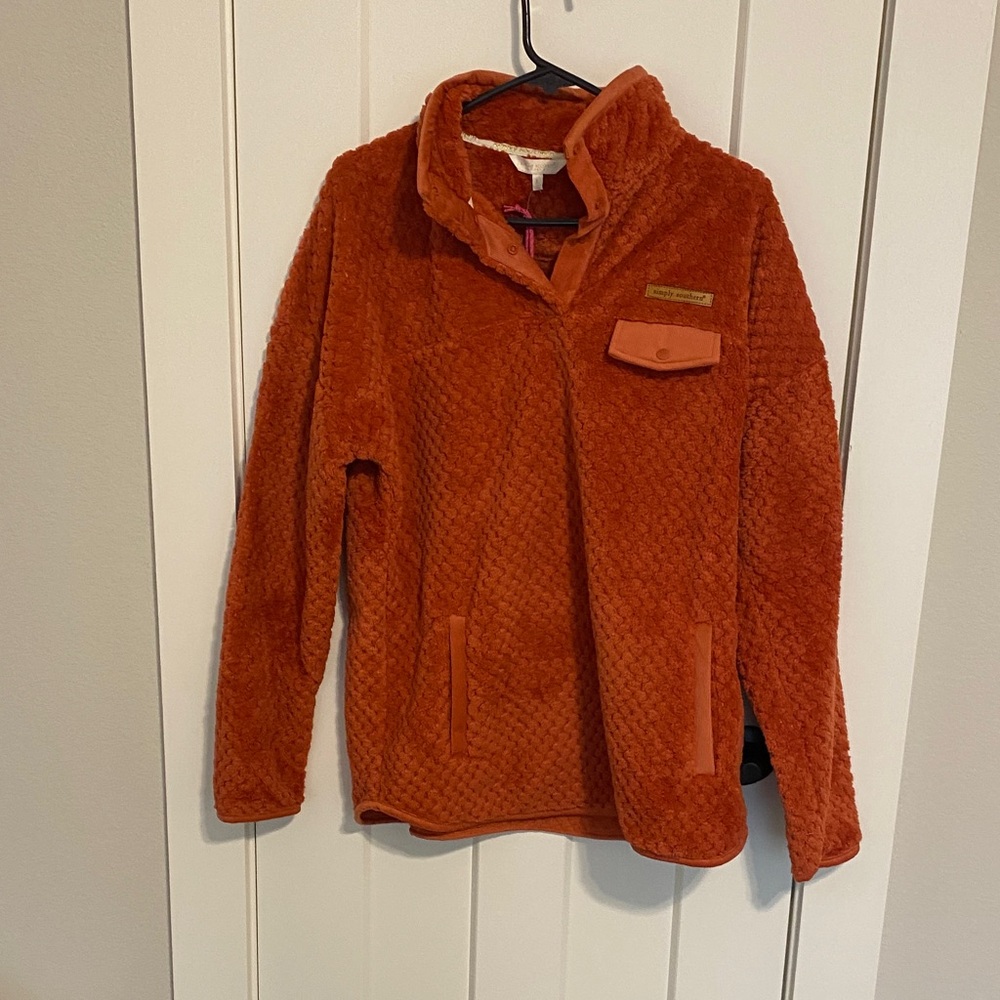 Simply Southern Orange Fleece Pullover